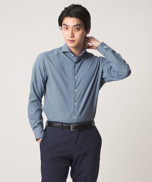 A DAY IN THE LIFE UNITED ARROWS(アデイインザライフユナイテッドアローズ)の「ハイツイスト カッタウェイカラーシャツ-イージーケア・吸水速乾-<A DAY IN THE LIFE>(シャツ/ブラウス・メンズ・ライトブルー/ロイヤルブルー/ホワイト・S/M/L/XL)」の9枚目の写真