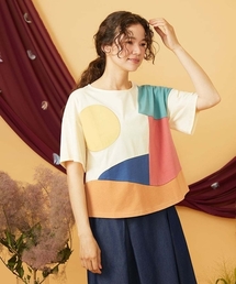 【接触冷感】T/C天竺 アップリケTシャツ