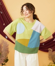 【接触冷感】T/C天竺 アップリケTシャツ