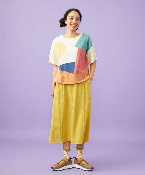 Jocomomola（ホコモモラ）の「【接触冷感】T/C天竺 アップリケTシャツ（Tシャツ/カットソー・レディース・ミント/アイボリー・40）」の17枚目の写真