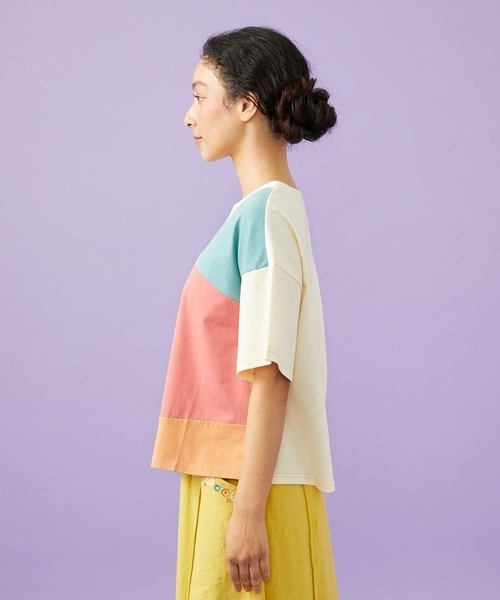 Jocomomola（ホコモモラ）の「【接触冷感】T/C天竺 アップリケTシャツ（Tシャツ/カットソー・レディース・ミント/アイボリー・40）」の15枚目の写真