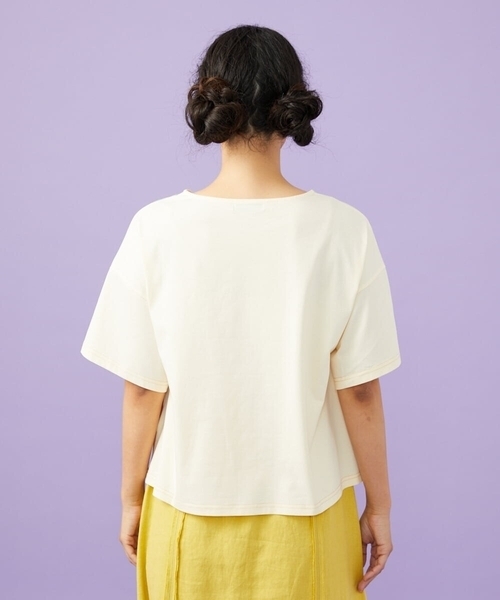 Jocomomola（ホコモモラ）の「【接触冷感】T/C天竺 アップリケTシャツ（Tシャツ/カットソー・レディース・ミント/アイボリー・40）」の14枚目の写真