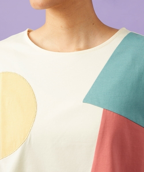 Jocomomola（ホコモモラ）の「【接触冷感】T/C天竺 アップリケTシャツ（Tシャツ/カットソー・レディース・ミント/アイボリー・40）」の13枚目の写真