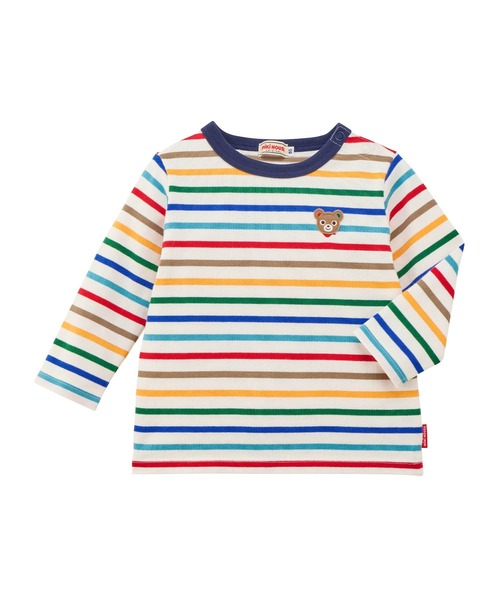 ミキハウス　ロンT　ボーダー　110　うさこ プッチー＆うさこのボーダー長袖Tシャツ（Tシャツ/カットソー）｜MIKI