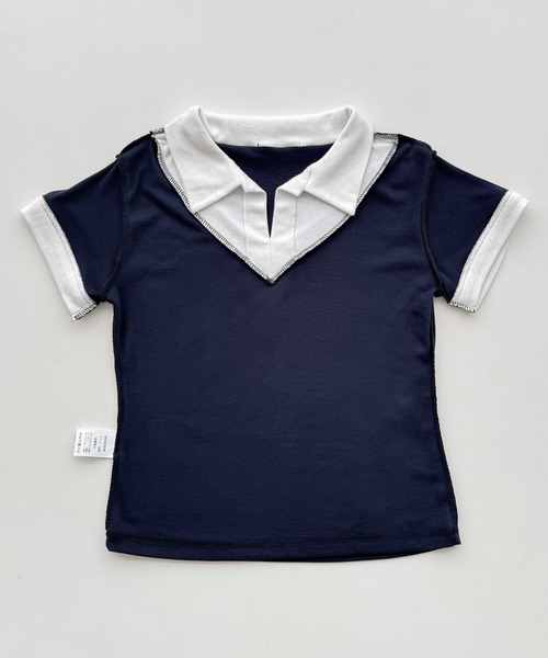CANAL JEAN(キャナルジーン)の「El mar レイヤード半袖ポロシャツ(ポロシャツ・レディース・ネイビー/サックスブルー・ONE SIZE)」の14枚目の写真