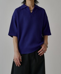 Lui's（ルイス）の「ワッフルショートスリーブスキッパーシャツ（ニット/セーター）」
