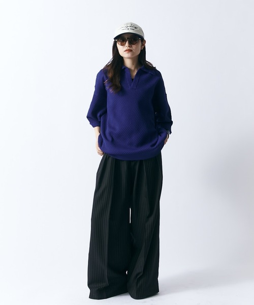 Lui's(ルイス)の「ワッフルショートスリーブスキッパーポロ(ニット/セーター・メンズ・ブルー/ブラック/ホワイト・S/M)」の22枚目の写真