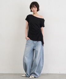 Asymmetry Draped Side Knot Top / アシンメトリードレープサイドノットトップ