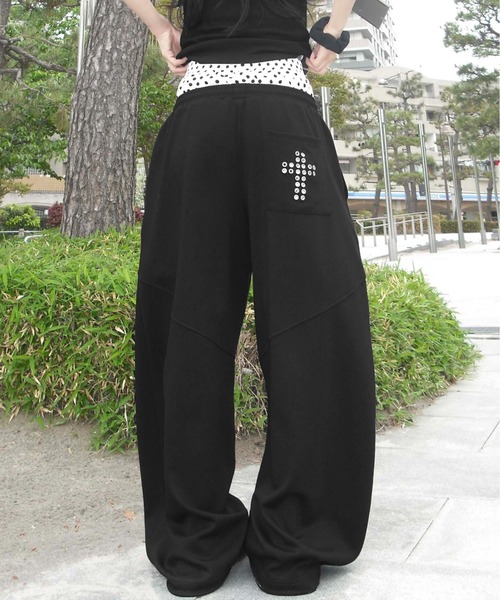 レイヤードポンチスウェットパンツ（スウェットパンツ）｜sedacle