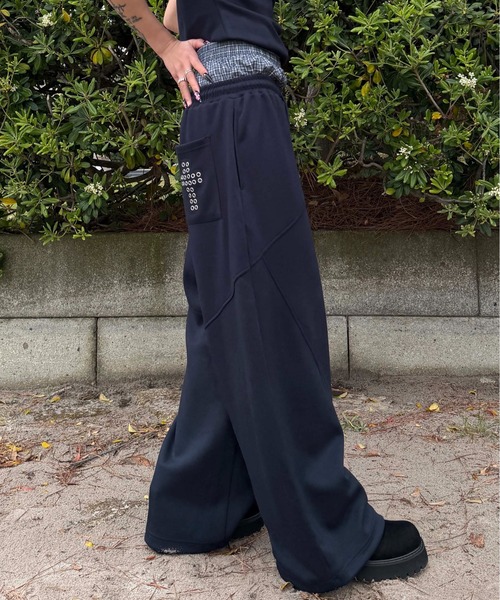 sedacle(セダクル)の「レイヤードポンチスウェットパンツ(スウェットパンツ・レディース・オフホワイト/ブラック系その他/ブラック/ネイビー・SMALL/MEDIUM/LARGE)」の14枚目の写真