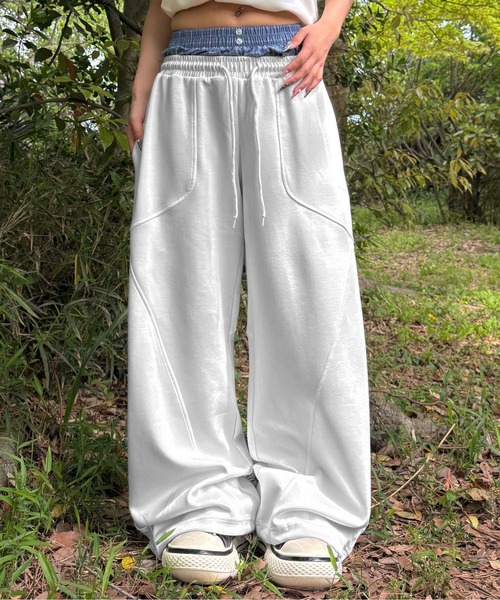 sedacle(セダクル)の「レイヤードポンチスウェットパンツ(スウェットパンツ・レディース・オフホワイト/ブラック系その他/ブラック/ネイビー・SMALL/MEDIUM/LARGE)」の10枚目の写真