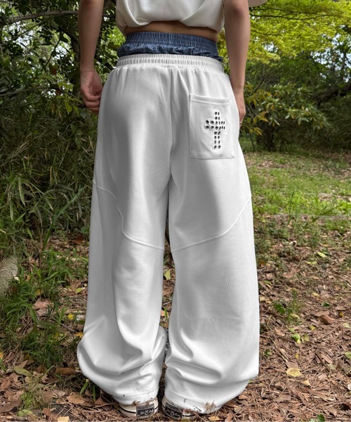 sedacle(セダクル)の「レイヤードポンチスウェットパンツ(スウェットパンツ・レディース・オフホワイト/ブラック系その他/ブラック/ネイビー・SMALL/MEDIUM/LARGE)」の12枚目の写真
