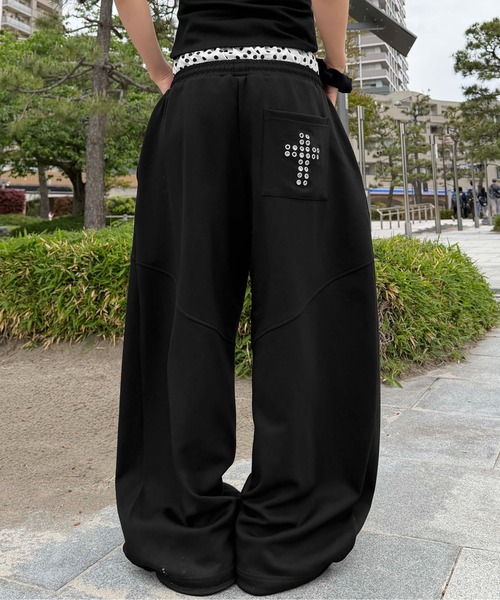 セール】レイヤードポンチスウェットパンツ（スウェットパンツ