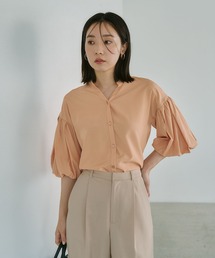 パフスリーブ」に該当するトップス（オレンジ/橙色系）ファッション