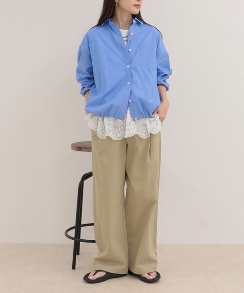 fredy emue(フレディエミュ)の「汗染み軽減加工シャツブルゾン(シャツ/ブラウス・レディース・ブルー系その他/サックスブルー/ブラウン系その他/オフホワイト・38)」の13枚目の写真