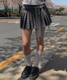 anyonemore（エニワンモア）の「一体型リボンチェックプリーツミニスカート（スカート）」