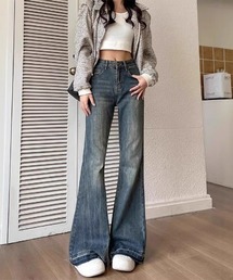 フレアデニムパンツ