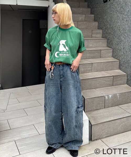 CIAOPANIC TYPY（チャオパニックティピー）の「【TYPY×LOTTE板ガム】持続冷感クールミントTEE（Tシャツ/カットソー・メンズ・ホワイト/グリーン/チャコールグレー・SMALL/LARGE/MEDIUM）」の7枚目の写真