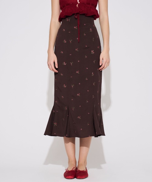 DEICY(デイシー)の「ローズ刺繍マーメイドスカート(スカート・レディース・ベビーピンク/ブラウン・0/1)」の14枚目の写真