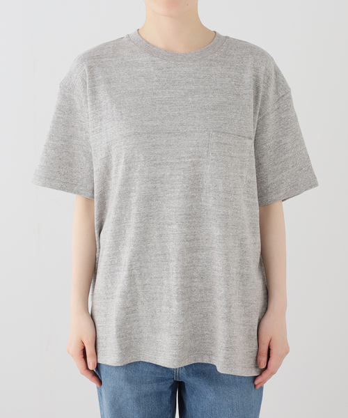 KURO（クロ）の「KURO BLOOM POCKET TEE 964259：Tシャツ（Tシャツ/カットソー・レディース・ホワイト/チャコールグレー・MEDIUM）」の5枚目の写真