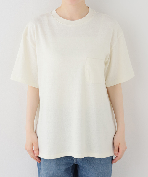 KURO（クロ）の「KURO BLOOM POCKET TEE 964259：Tシャツ（Tシャツ/カットソー・レディース・ホワイト/チャコールグレー・MEDIUM）」の13枚目の写真