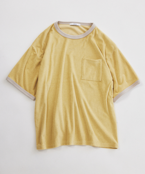 JOURNAL STANDARD relume(ジャーナルスタンダード レリューム)の「パイル リンガー Tシャツ(Tシャツ/カットソー・メンズ・ライトイエロー/ボルドー/ブラックミックス・MEDIUM/LARGE)」の2枚目の写真