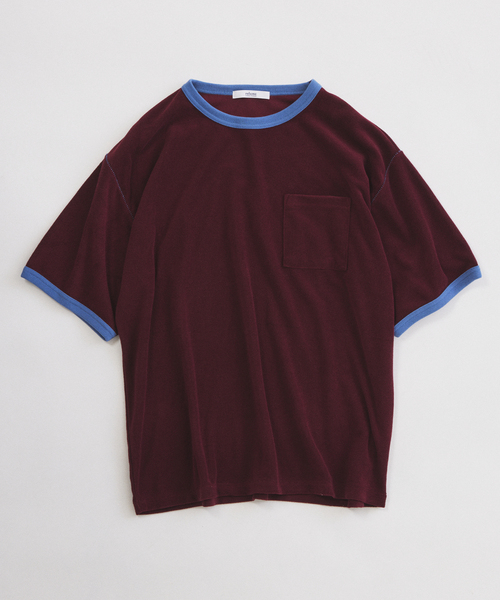 JOURNAL STANDARD relume(ジャーナルスタンダード レリューム)の「パイル リンガー Tシャツ(Tシャツ/カットソー・メンズ・ライトイエロー/ボルドー/ブラックミックス・MEDIUM/LARGE)」の3枚目の写真