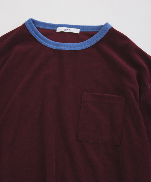JOURNAL STANDARD relume(ジャーナルスタンダード レリューム)の「パイル リンガー Tシャツ(Tシャツ/カットソー・メンズ・ライトイエロー/ボルドー/ブラックミックス・MEDIUM/LARGE)」の6枚目の写真