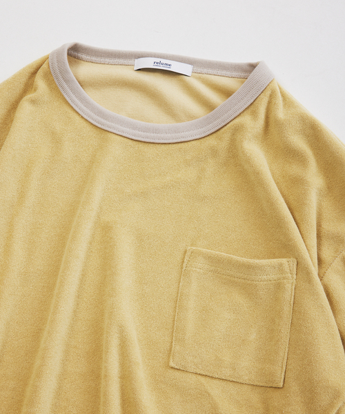 JOURNAL STANDARD relume(ジャーナルスタンダード レリューム)の「パイル リンガー Tシャツ(Tシャツ/カットソー・メンズ・ライトイエロー/ボルドー/ブラックミックス・MEDIUM/LARGE)」の7枚目の写真