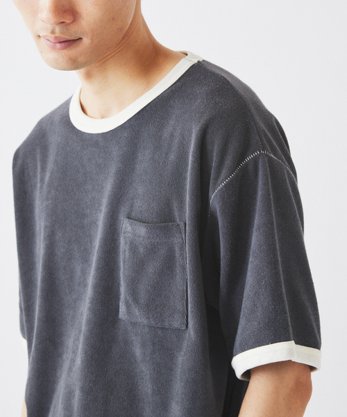 JOURNAL STANDARD relume(ジャーナルスタンダード レリューム)の「パイル リンガー Tシャツ(Tシャツ/カットソー・メンズ・ライトイエロー/ボルドー/ブラックミックス・MEDIUM/LARGE)」の11枚目の写真