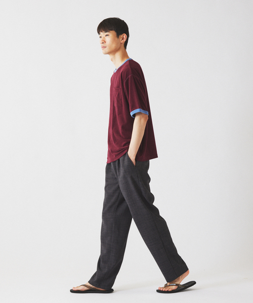 JOURNAL STANDARD relume(ジャーナルスタンダード レリューム)の「パイル リンガー Tシャツ(Tシャツ/カットソー・メンズ・ライトイエロー/ボルドー/ブラックミックス・MEDIUM/LARGE)」の12枚目の写真