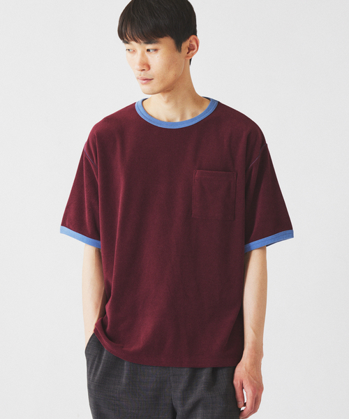 JOURNAL STANDARD relume(ジャーナルスタンダード レリューム)の「パイル リンガー Tシャツ(Tシャツ/カットソー・メンズ・ライトイエロー/ボルドー/ブラックミックス・MEDIUM/LARGE)」の13枚目の写真