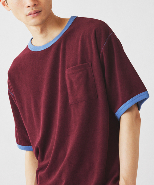 JOURNAL STANDARD relume(ジャーナルスタンダード レリューム)の「パイル リンガー Tシャツ(Tシャツ/カットソー・メンズ・ライトイエロー/ボルドー/ブラックミックス・MEDIUM/LARGE)」の14枚目の写真