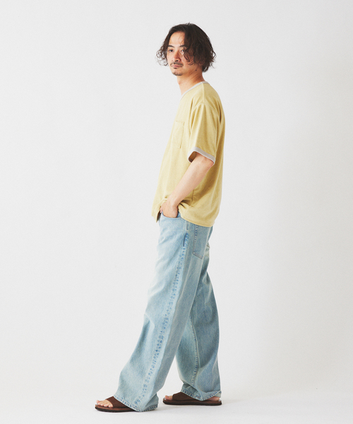JOURNAL STANDARD relume(ジャーナルスタンダード レリューム)の「パイル リンガー Tシャツ(Tシャツ/カットソー・メンズ・ライトイエロー/ボルドー/ブラックミックス・MEDIUM/LARGE)」の15枚目の写真