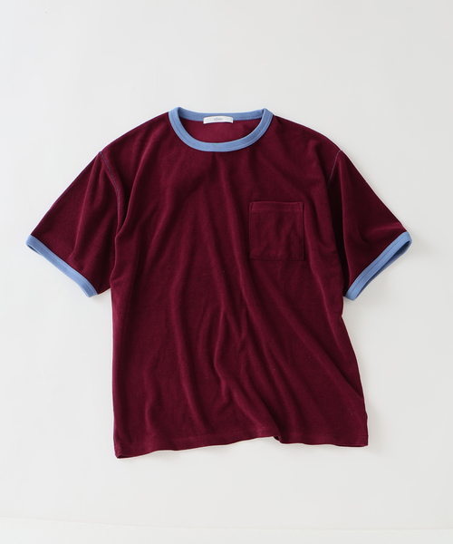 JOURNAL STANDARD relume(ジャーナルスタンダード レリューム)の「パイル リンガー Tシャツ(Tシャツ/カットソー・メンズ・ライトイエロー/ボルドー/ブラックミックス・MEDIUM/LARGE)」の20枚目の写真