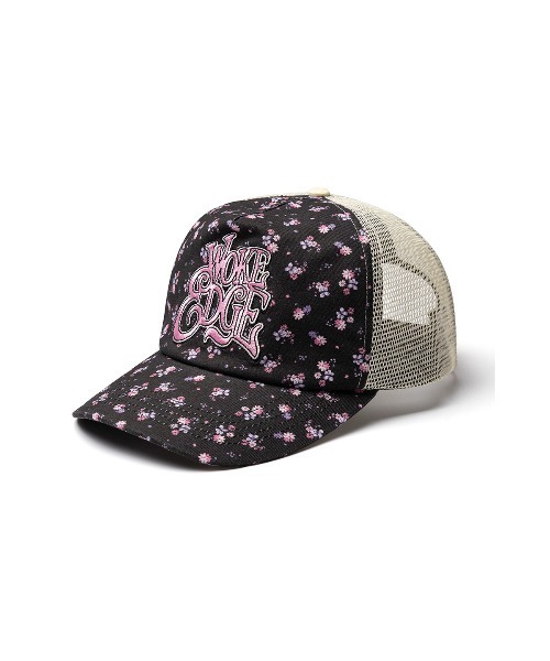 WOKE EDGE(ウォークエッジ)の「Tシャツ|Flower Mesh Cap|WOKE EDGE(キャップ・メンズ・ブラック/ピンク・FREE)」の1枚目の写真