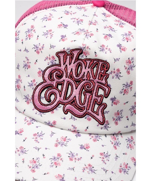 WOKE EDGE(ウォークエッジ)の「Tシャツ|Flower Mesh Cap|WOKE EDGE(キャップ・メンズ・ブラック/ピンク・FREE)」の3枚目の写真
