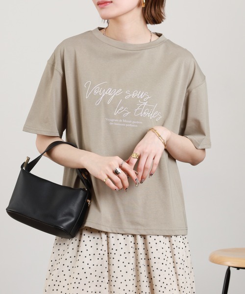 A.N.L(エーエヌエル レーベル)の「A.N.L 刺繍×プリントロゴデザインTシャツ 半袖(Tシャツ/カットソー・レディース・ブラック/ブルー/カーキ/オフホワイト・38)」の3枚目の写真