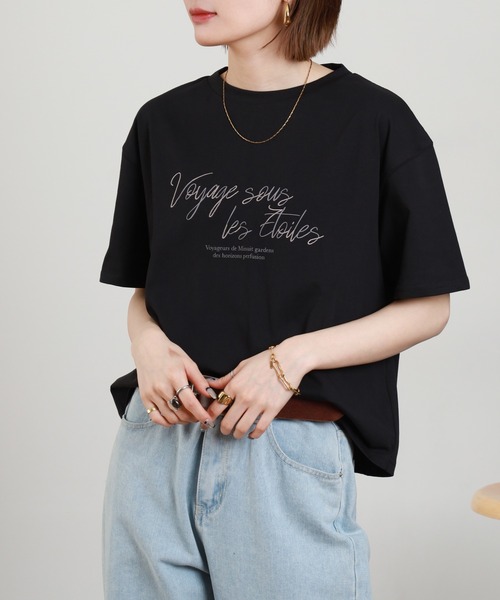 A.N.L(エーエヌエル レーベル)の「A.N.L 刺繍×プリントロゴデザインTシャツ 半袖(Tシャツ/カットソー・レディース・ブラック/ブルー/カーキ/オフホワイト・38)」の12枚目の写真