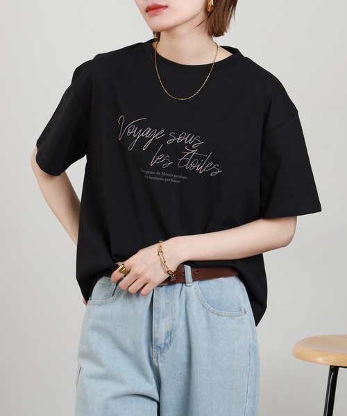 A.N.L(エーエヌエル レーベル)の「A.N.L 刺繍×プリントロゴデザインTシャツ 半袖(Tシャツ/カットソー・レディース・ブラック/ブルー/カーキ/オフホワイト・38)」の14枚目の写真