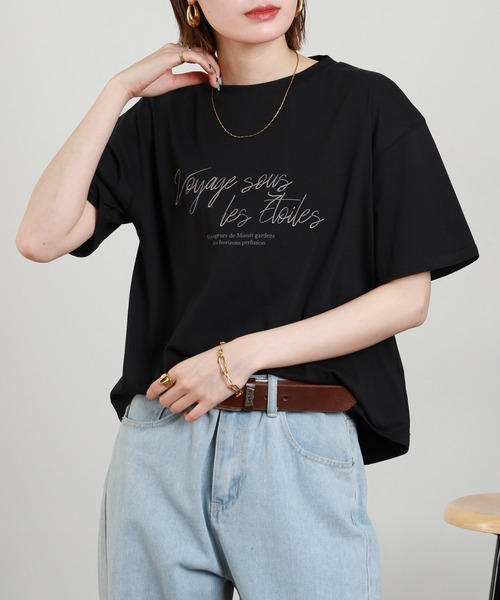 A.N.L(エーエヌエル レーベル)の「A.N.L 刺繍×プリントロゴデザインTシャツ 半袖(Tシャツ/カットソー・レディース・ブラック/ブルー/カーキ/オフホワイト・38)」の15枚目の写真