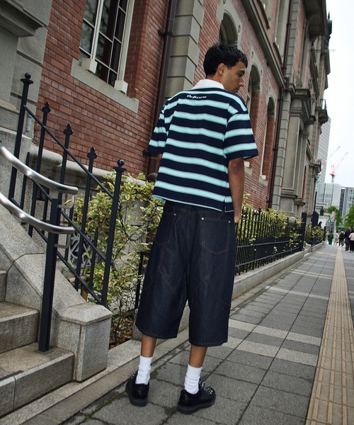 kutir(クティール)の「EMBROIDERED DESIGN BORDER RUGBY SHIRT/刺繍デザインボーダーラガーシャツ(ポロシャツ・メンズ・杢グレー/ネイビー/チャコールグレー・MEDIUM/LARGE)」の18枚目の写真
