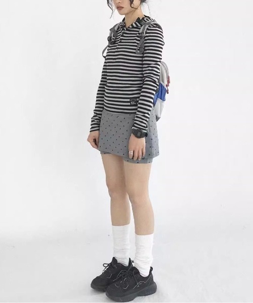 almo(アルモ)の「【LAMPOON】ドットレイヤードスカパン(スカート・レディース・グレー・LARGE/MEDIUM/SMALL)」の5枚目の写真