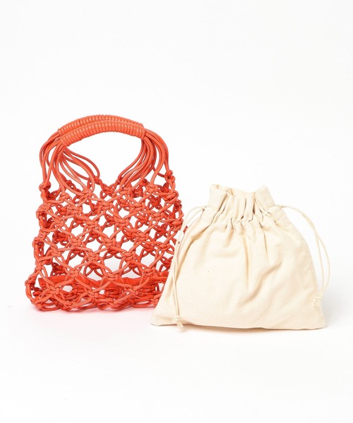 LEPSIM(レプシィム)の「マクラメミニバッグ 681026(ハンドバッグ・レディース・ブラック/オレンジ・ONE SIZE)」の14枚目の写真