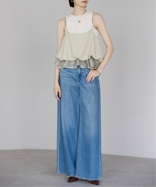 each(イーチ)の「フリルヘムバルーンキャミ/無地・ドット(キャミソール・レディース・ブラウン/ブラック/ドット/ベージュ・FREE)」の9枚目の写真