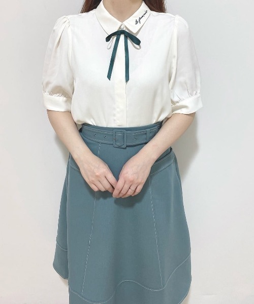 F i.n.t(フィント)の「ベルト付き配色ステッチAラインスカート/fint フィント(スカート・レディース・ネイビー/グリーン/コーラルピンク・FREE)」の15枚目の写真
