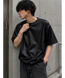 【Bls】 【ZM】【Bling Leads】フェイクレザ- ドローストリングTEE