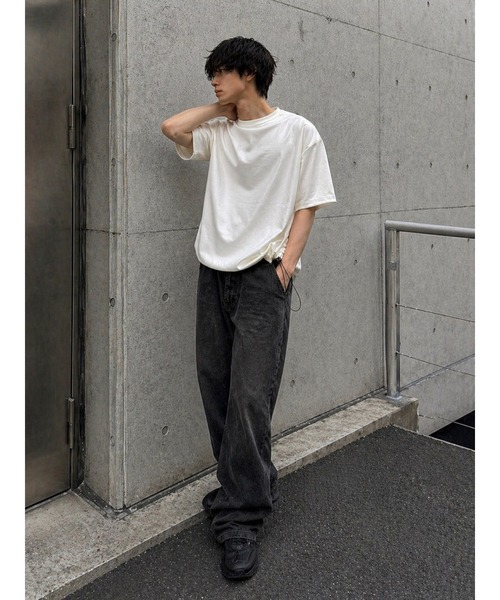 Bling Leads(ブリングリーズ)の「【Bls】 【ZM】【Bling Leads】フェイクレザ- ドローストリングTEE(Tシャツ/カットソー・メンズ・ダークブラウン/ブラウン/ホワイト/ブラック・LARGE/MEDIUM)」の7枚目の写真