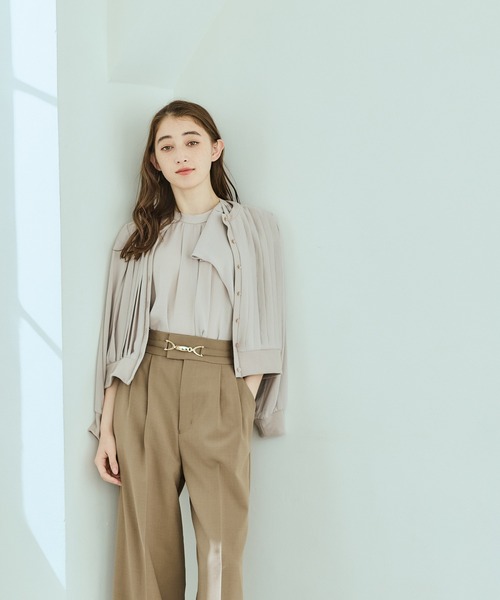 12Twelve Agenda(トゥエルブ アジェンダ)の「NANOTEXボウタイブラウス(シャツ/ブラウス・レディース・ネイビー/グレイッシュベージュ/イエロー・M)」の4枚目の写真