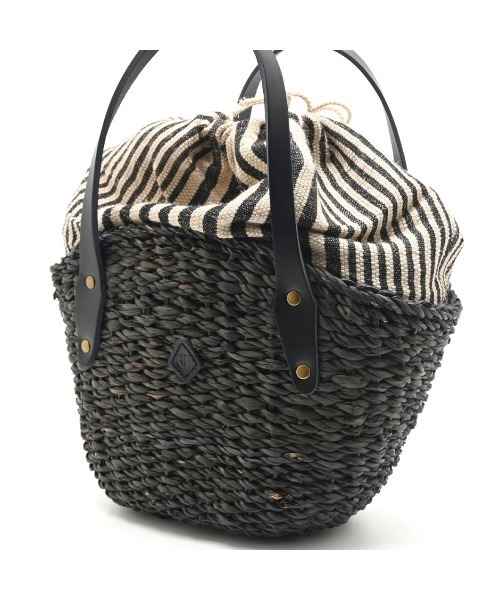 CLEDRAN(クレドラン)の「【本革ハンドル】CL3916 HAND&WORK EGG SHAPED BASKET(かごバッグ・レディース・ナチュラル/ブラック・FREE)」の3枚目の写真